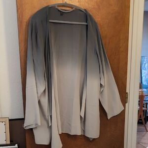 Eileen Fisher Gray Ombre Silk Cardigan.